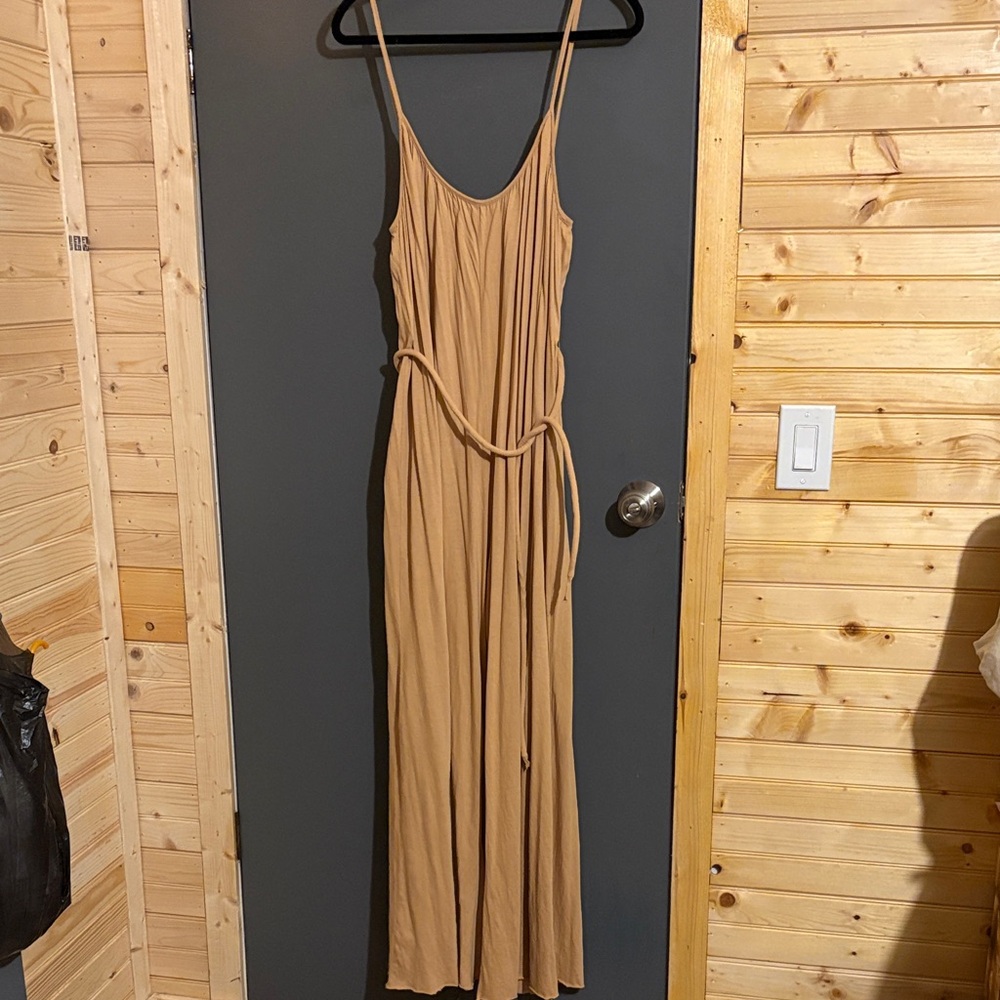 Tan Sleeveless jumpsuit natural Life oversized